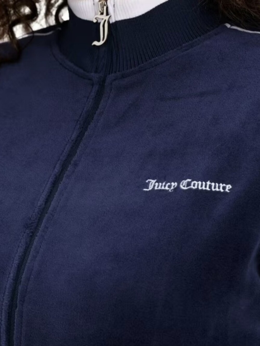 Juicy Couture Navy Velour Pickleball Jacket NWT LG *T - Picture 4 of 6
